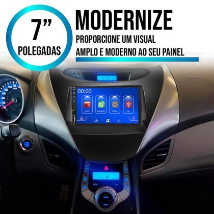 Imagem de Kit Multimídia Mp5 Elantra 2010-2013 Tela 7 Pol Touch Carplay + Câmera de ré