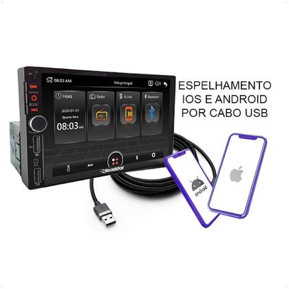 Imagem de Kit Multimídia MP5 Onix Cobalt Prisma Spin  Moldura  Câmera de Ré Roadstar  RS401BR MI