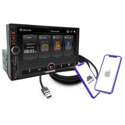 Imagem de Kit Multimídia MP5 Onix Cobalt Prisma Spin  Moldura  Câmera de Ré Roadstar  RS401BR MI