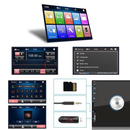 Imagem de Kit Multimidia MP5 Sandero 07 08 09 10 11 7 Pol TouchScreen + Câmera de Ré 