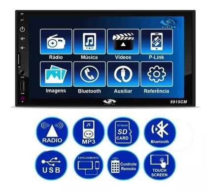 Imagem de Kit Multimídia Onix Prisma Cobalt Spin Mp5 2din Bt Usb Radio Sd Espelhamento