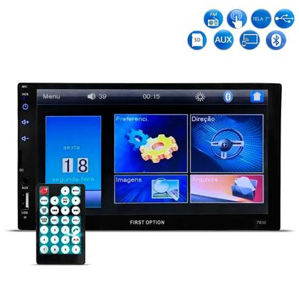 Imagem de Kit Multimídia Onix Prisma Cobalt Spin Mp5 Bt Usb Radio Sd Espelhamento - 7830 First Option