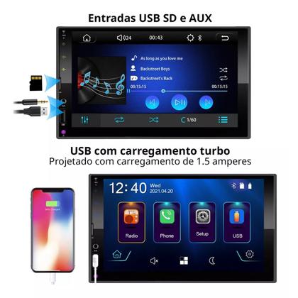 Imagem de Kit Multimídia Onix Prisma Joy 7 Pol CarPlay AndroidAuto Sem Fio - First Option 8100