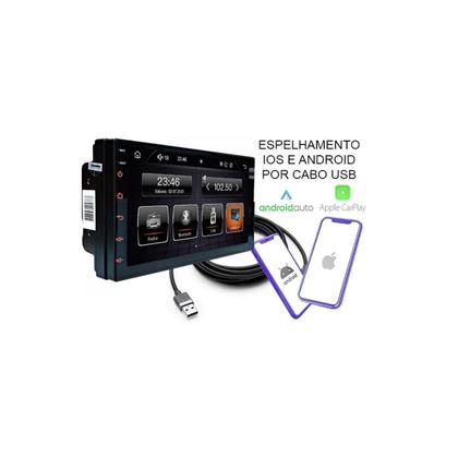 Imagem de Kit Multimídia Prisma 2012 / 2019 LS JOY 7 Pol Carplay AndroidAuto USB FM BT - 708BR Roadstar