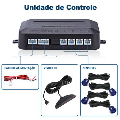 Imagem de Kit Multimídia Tela Retrátil + Câmera Ré + Sensor Ré Azul Celta 2006 2007 2008 2009 2010 Android Auto
