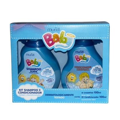 Imagem de Kit Muriel Baby Camomila e Aloe Vera Shampoo Condicionador 100ml Azul