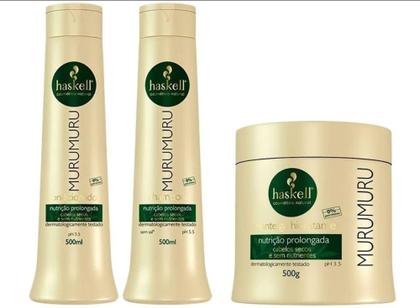 Imagem de Kit Murumuru Haskell (shampoo 500 ml+condicionador 500ml+máscara 500g)