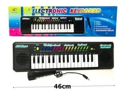 Imagem de Kit Musical Infantil Teclado Com Microfone + Mini Violão
