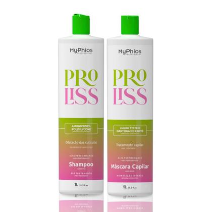 Imagem de Kit Myphios Proliss Shampoo+Redutor Capilar 1L +Escova