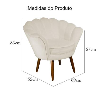 Imagem de Kit Namoradeira + 02 Poltrona Pétala - Suede Bege