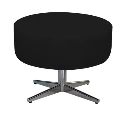 Imagem de Kit Namoradeira, 02 Poltronas Beatriz e Puff Sofia Base Giratória de Metal Suede Preto - KDAcanto Móveis