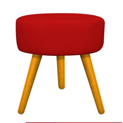 Imagem de Kit Namoradeira, 02 Poltronas Beatriz e Puff Sofia Palito Mel Sala de Estar Corano Vermelho