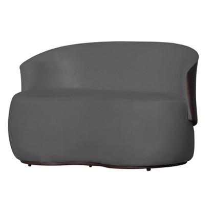 Imagem de Kit Namoradeira + 2 Poltronas Decorativa Beatriz Orgânica Composê Couro Marrom Suede Cinza Ms Decor