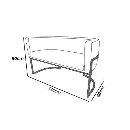 Imagem de Kit Namoradeira + 2 Poltronas Decorativa Luana Suede Bege Base Dourarada Mz Decor