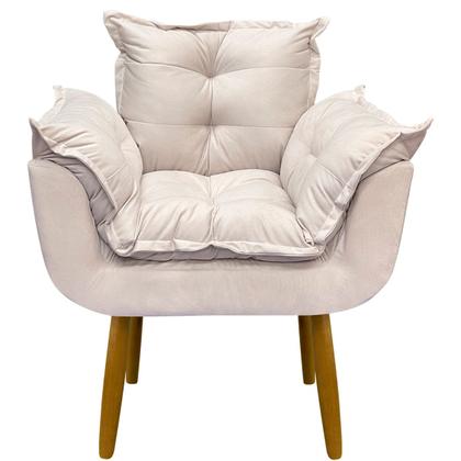 Imagem de Kit Namoradeira Decorativa Para Sala + 2 Poltronas Reforçadas Para Amamentação Alice Suede Cores Pé Castanho