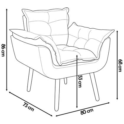 Imagem de Kit Namoradeira Decorativa Para Sala + 2 Poltronas Reforçadas Para Amamentação Alice Suede Cores Pé Castanho