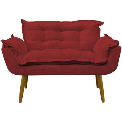 Imagem de Kit Namoradeira Decorativa Para Sala + 2 Poltronas Reforçadas Para Amamentação Alice Suede Cores Pé Castanho