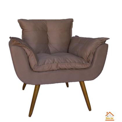Imagem de Kit Namoradeira e 2 Poltronas Estofadas Hall de Entrada Opala Suede Rosê - LM DECOR