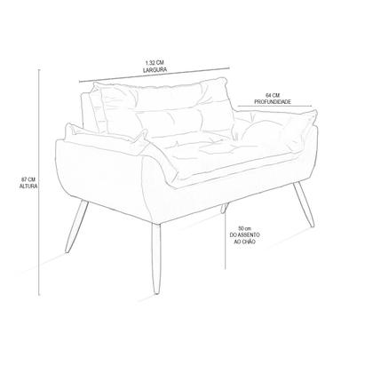 Imagem de KIT Namoradeira Opala + 2 Poltronas para Sala Balaqui Decor