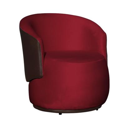 Imagem de Kit Namoradeira + Poltrona Decorativa Beatriz Orgânica Composê Couro Marrom Veludo Vermelho Mz Decor