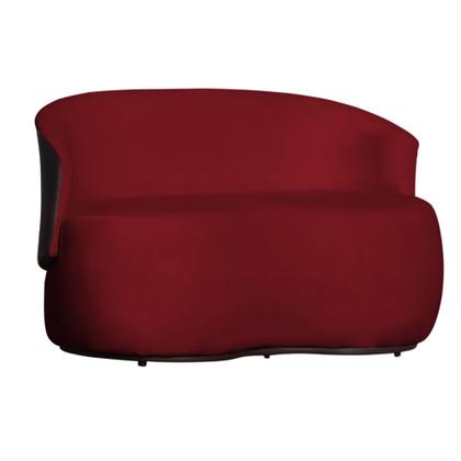 Imagem de Kit Namoradeira + Poltrona Decorativa Beatriz Orgânica Composê Couro Marrom Veludo Vermelho Mz Decor