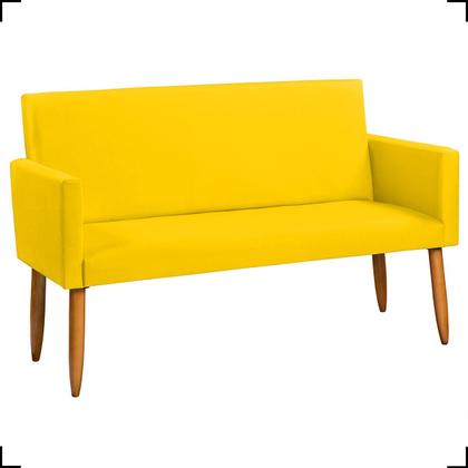 Imagem de Kit Namoradeira + Poltrona Para Sala Decorativa Nina Suede Cores Pé Castanho 