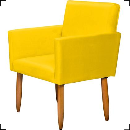 Imagem de Kit Namoradeira + Poltrona Para Sala Decorativa Nina Suede Cores Pé Castanho 