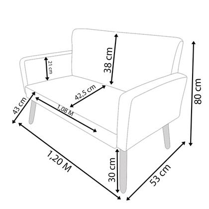 Imagem de Kit Namoradeira + Poltrona Para Sala Decorativa Nina Suede Cores Pé Castanho 