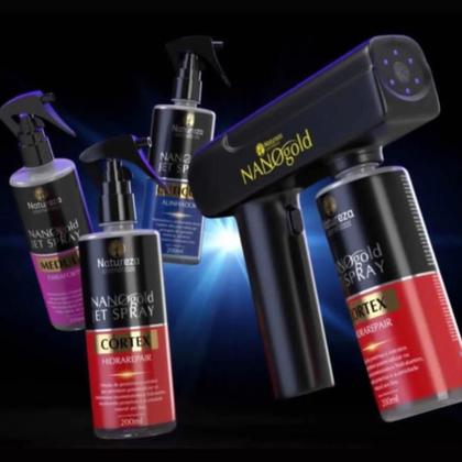 Imagem de Kit Nano Gold Jet Pulverizador + 3 Fluido Natureza Cosméticos