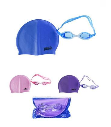 Imagem de Kit natação com óculos  e touca de silicone