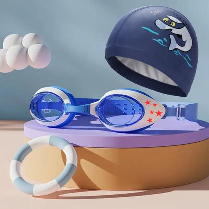 Imagem de Kit Natação Infantil com Óculos Estojo e Touca Coleção Estrelas