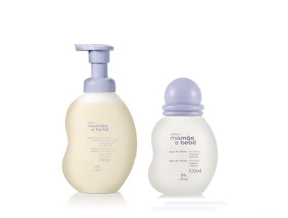 Imagem de kit Natura Mamãe e bebê shampoo e condicionador sabonete liquido e colônia relaxante