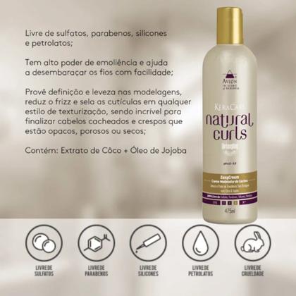 Imagem de Kit Natural Curls Detangling 1 Shampoo 1 Spray 240ml Keracare Avlon