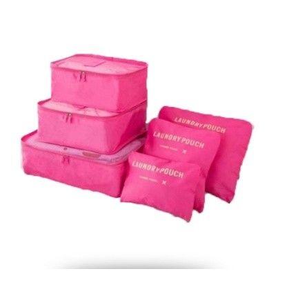 Imagem de Kit Necessaire Organizador De Malas 6 Pecas Viagem Bolsa De Mao Mala