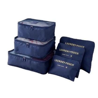 Imagem de Kit Necessaire Organizador De Malas 6 Pecas Viagem Bolsa De Mao Mala