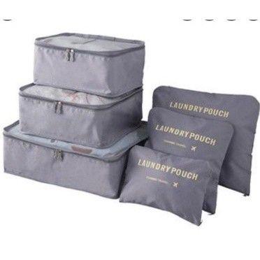 Imagem de Kit Necessaire Organizador De Malas 6 Pecas Viagem Bolsa De Mao Mala