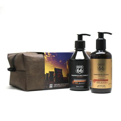 Imagem de Kit Necessaire Shampoo E Sabonete Cabelo Líquido Route 66