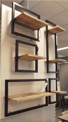 Imagem de KIT NICHO AÇO FERRO MDF ESTILO INDUSTRIAL NI03 Informar cor da estrutura e MDF via mensagem após a compra