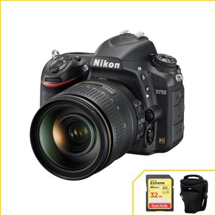 Kit Nikon D750 Com 24-120mm F/4g Ed - Câmera Semi e Profissional