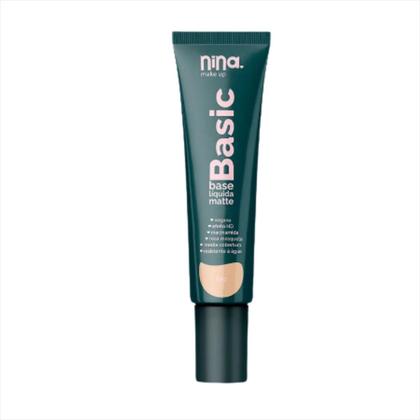 Imagem de Kit Nina Makeup Base Líquida Basic+Pó Solto Instant Cor 1