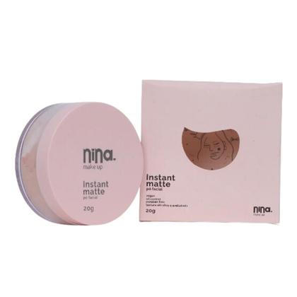 Imagem de Kit Nina Makeup Base Líquida Basic+Pó Solto Instant Cor 1