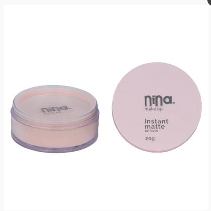Imagem de Kit Nina Makeup Base Líquida Basic+Pó Solto Instant Cor 2