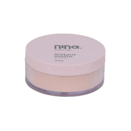 Imagem de Kit Nina Makeup Base Líquida Basic+Pó Solto Instant Cor 2