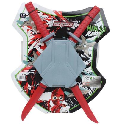 Imagem de Kit Ninja 7 Pcs Espada Suporte e Estrelas - Le Plastic