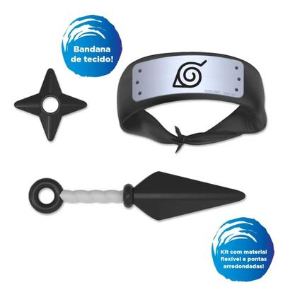 Imagem de Kit Ninja Original Naruto Shippuden Bandana Kunai Shuriken