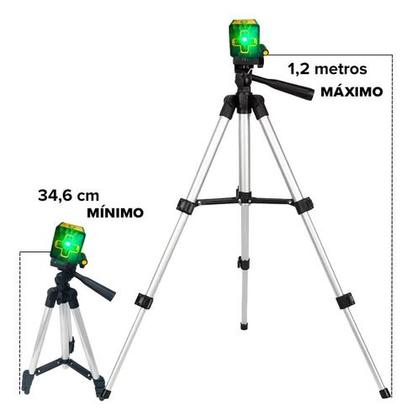 Imagem de Kit Nível a Laser Verde 20 Metros Recarregável com Tripé Giratório 360 e Suporte Magnético Profissional