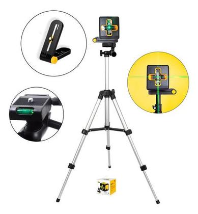 Imagem de Kit Nível a Laser Verde 20 Metros Recarregável com Tripé Giratório 360 e Suporte Magnético Profissional