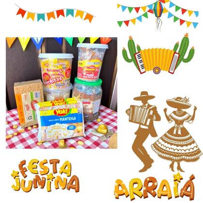 Imagem de Kit nº3 Doces p/ Festa Junina São João Arraiá +Bandeirinha