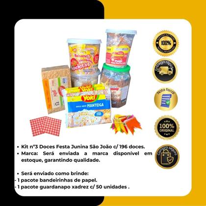 Imagem de Kit nº3 Doces p/ Festa Junina São João Arraiá +Bandeirinha