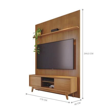 Imagem de Kit Noah painel com prateleira e Rack com Painel Cumaru